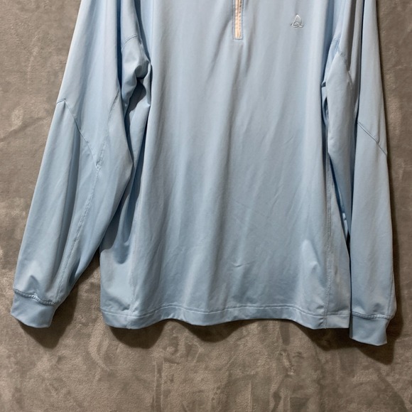 Deolax Sweater Mens Extra Large Light Blue Golf Quarter Zip Pullover Performance - Picture 4 of 13